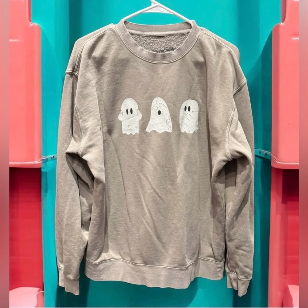 See no evil Graphic ghost Sweatshirt LARGE